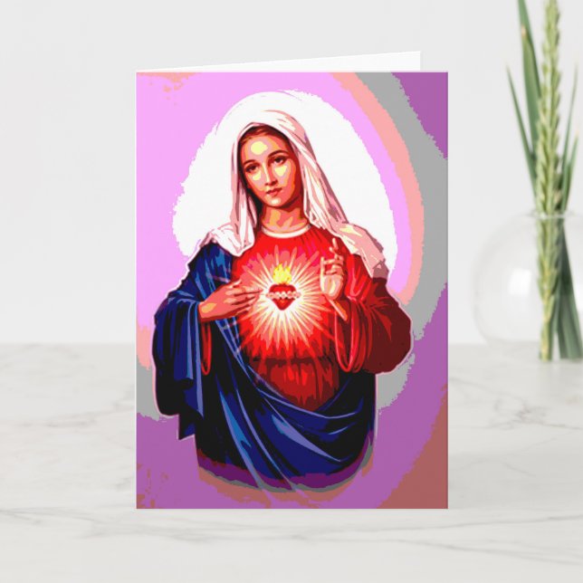 Virgin Marys omakulerade hjärta Kort (Framsida)