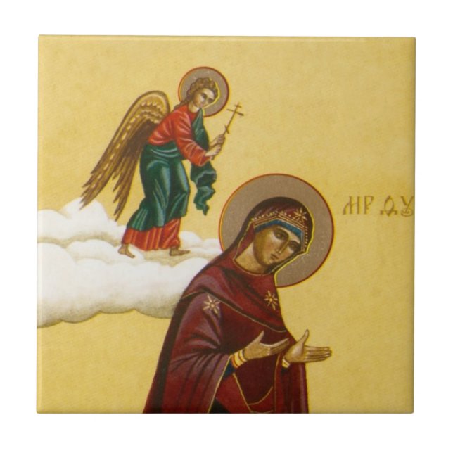 Virgin Marys ryska ikon Kakelplatta (Framsidan)