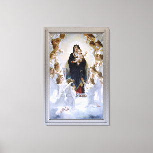 Virgin med Änglar av William Adolphe Bouguereau Canvastryck