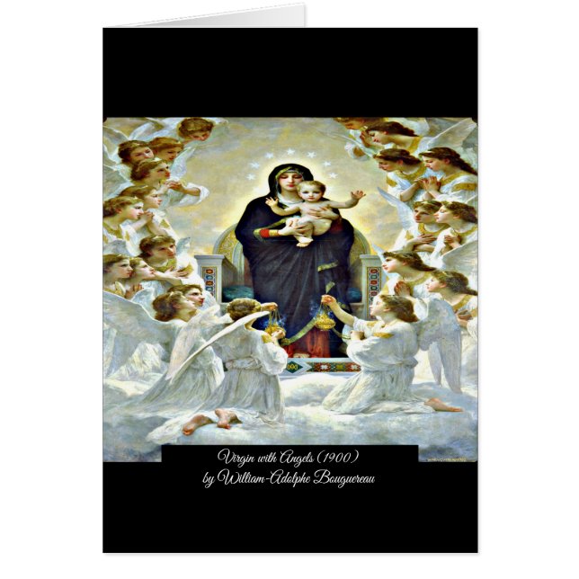 Virgin med Änglar Bouguereau Hälsningskort (Framsidan)