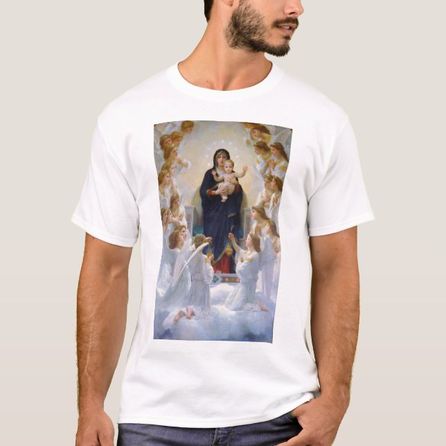 Virgin med Änglar, Bouguereau T Shirt (Framsida)