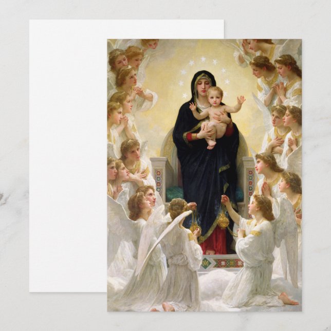 Virgin med Änglar - William-Adolphe Bouguereau Inbjudningar (Fram/baksida)