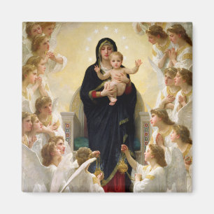 Virgin med Änglar - William-Adolphe Bouguereau Magnet