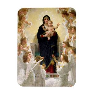 Virgin med Änglar - William-Adolphe Bouguereau Magnet