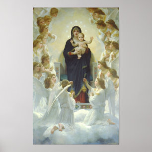 Virgin med änglar William Adolphe Bouguereau Poster