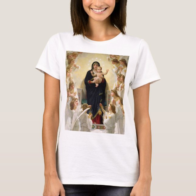 Virgin med Änglar - William-Adolphe Bouguereau T Shirt (Framsida)