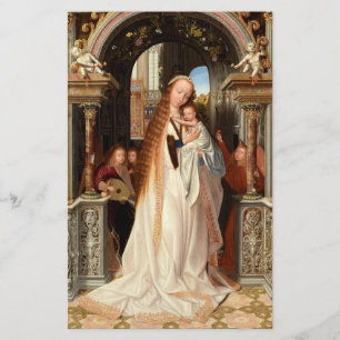 VIRGIN MED BARN, MUSISKA ÄNGLAR KRISTMAS BREVPAPPER