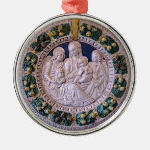 VIRGIN MED BARN OCH SAINER Round Blue Sapphire Julgransprydnad Metall