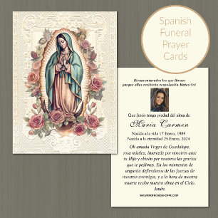 Virgin Mexico Guadalupe Spanska begravningsbönen Placeringskort