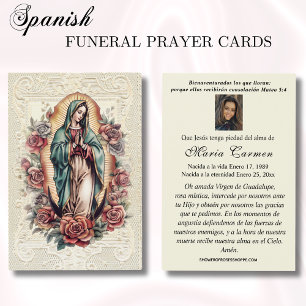 Virgin Mexico Guadalupe Spanska begravningsbönen Visitkort