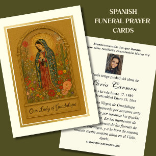 Virgin Mexico Guadalupe Spanska begravningsbönen Visitkort