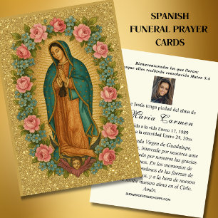 Virgin Mexico Guadalupe Spanska begravningsbönen Visitkort