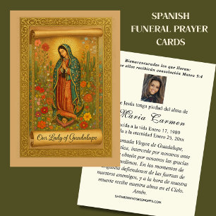 Virgin Mexico Guadalupe Spanska begravningsminnesm Visitkort