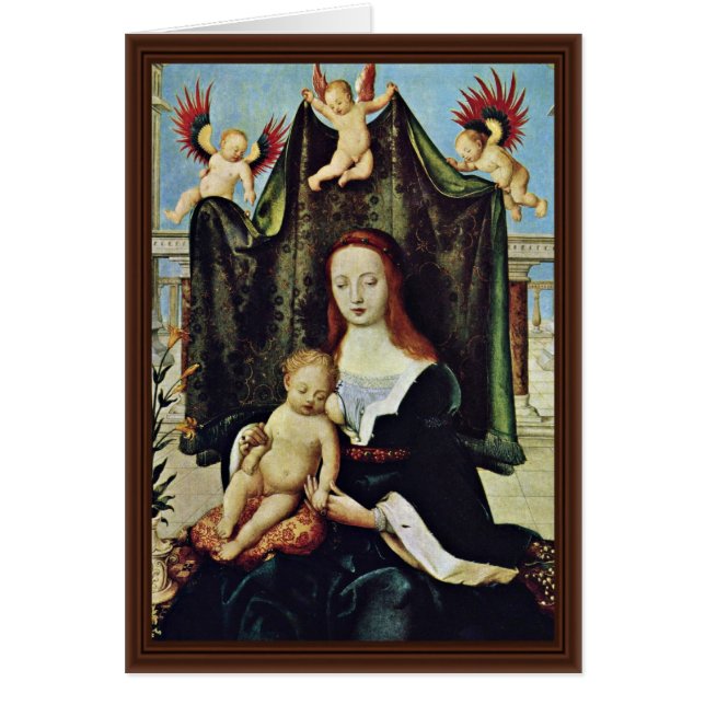 Virgin och barn efter Holbein D. Ä. Hans Hälsningskort (Framsidan)