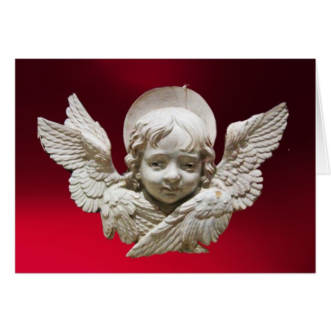 VIRGIN OCH BARN MED ÄNGLAR HÄLSNINGSKORT (Framsidan Horizontal)