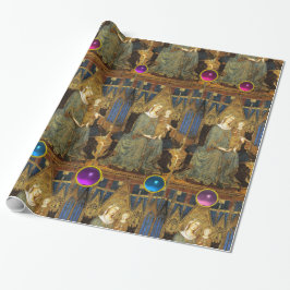 VIRGIN OCH BARN MED BLUE, ROSA, LILA GEMSTONES PRESENTPAPPER