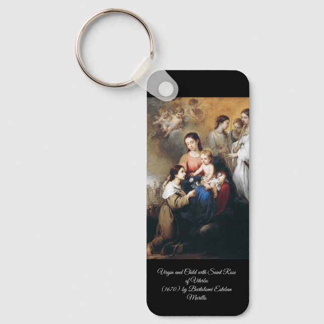Virgin och barn med Saint Ro Nyckelring (Framsida)
