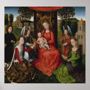Virgin och barn med saints Catherine från Alexandr Poster