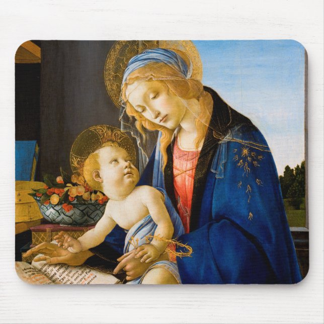 Virgin och barn, Sandro Botticelli Musmatta (Framsidan)