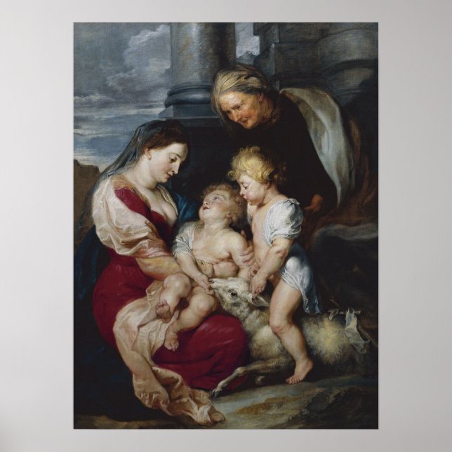 Virgin och Barnet med Saint Elizabeth och Sain Poster (Framsidan)