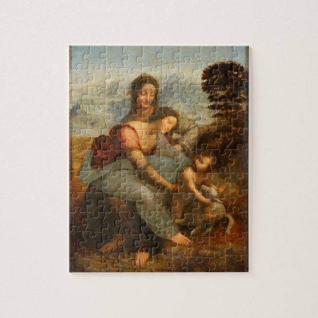 Virgin och barnet med St Anne av Da Vinci Pussel (Vertikal)