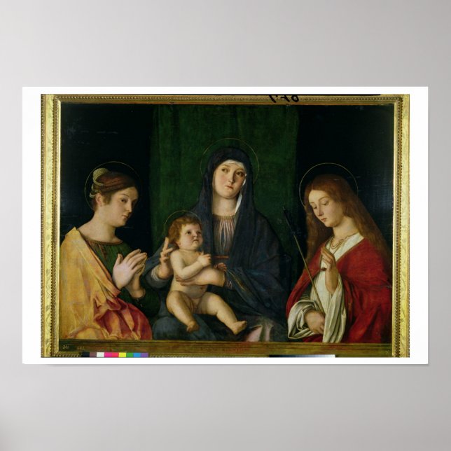 Virgin och barnet med St. Catherine och St. Ur Poster (Framsidan)
