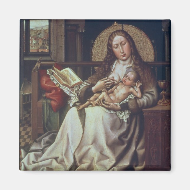 Virgin och Child before a Firescreen, c.1440 Magnet (Framsidan)