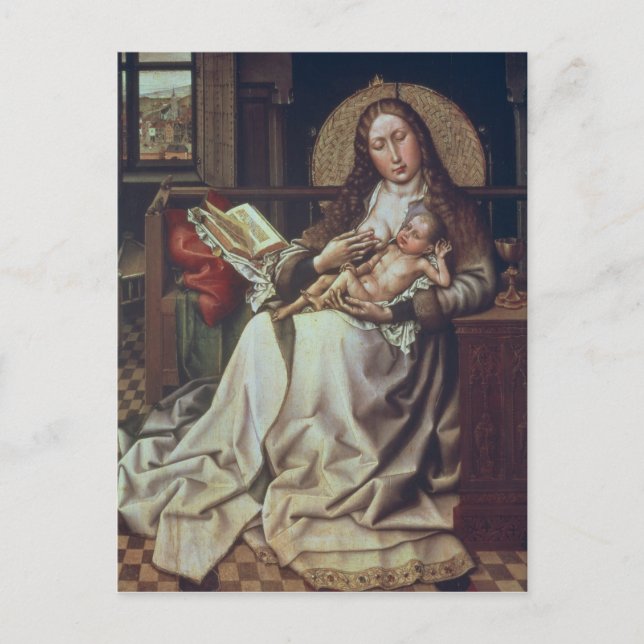 Virgin och Child before a Firescreen, c.1440 Vykort (Framsida)