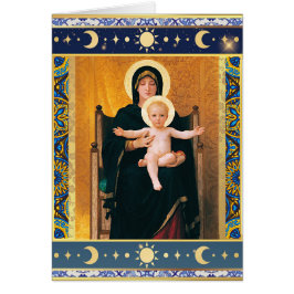 Virgin och Child by W. Bouguereau-julkort Hälsningskort