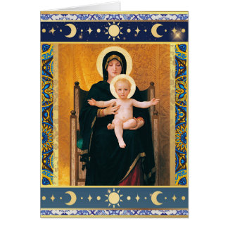 Virgin och Child by W. Bouguereau-julkort Hälsningskort