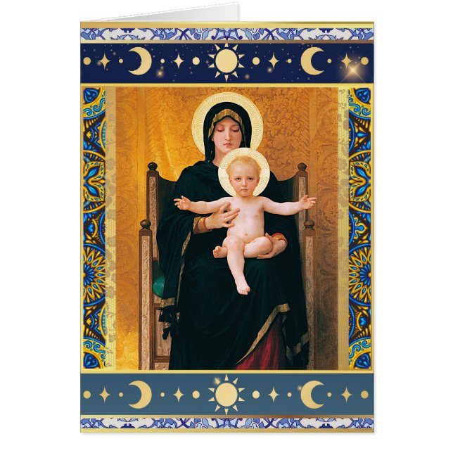 Virgin och Child by W. Bouguereau-julkort Hälsningskort (Framsidan)