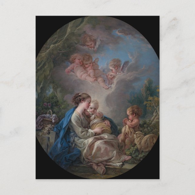 Virgin och Child - François Boucher Vykort (Framsida)