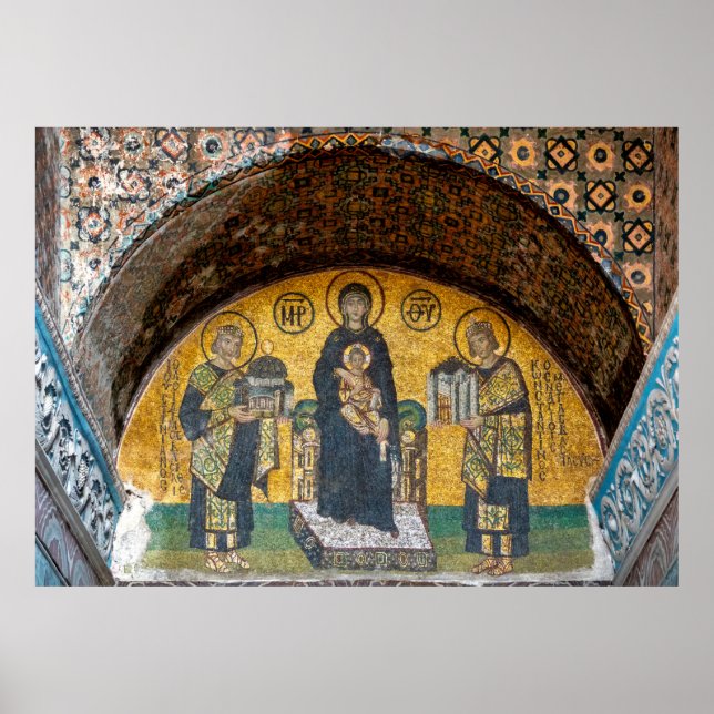 Virgin och Child Kristus mosaic Poster (Framsidan)