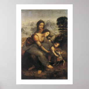 Virgin och Child med Saint Anne Poster