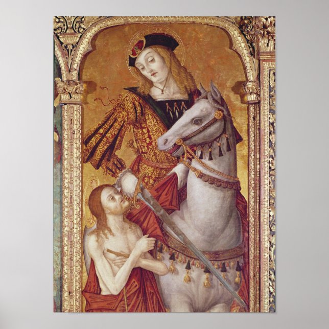 Virgin och Child med SS. Gregory och Martin Poster (Framsidan)