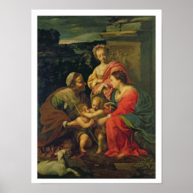 Virgin och Child med St Elizabeth, Infan Poster (Framsidan)