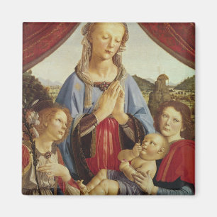 Virgin och Child med Two Änglar, c.1470 s Magnet