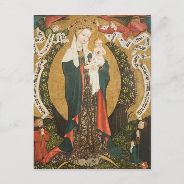 Virgin och Child på Crescent Måne från Destna Vykort (Framsida)