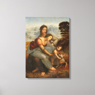 Virgin och Child Saint Anne Leonardo da Vinci Canvastryck