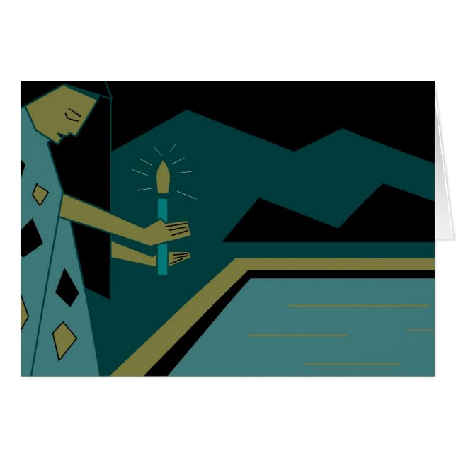 Virgin och ljus hälsningskort (Framsidan Horizontal)