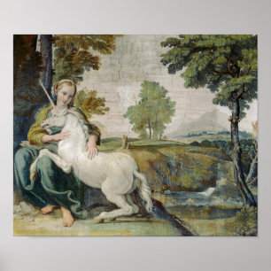 Virgin och Unicorn - Domenichino Palazzo Farnese Poster