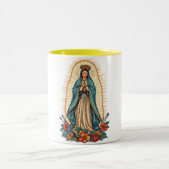 Virgin of Guadalupe Coffee Mug Två-Tonad Mugg (Center)