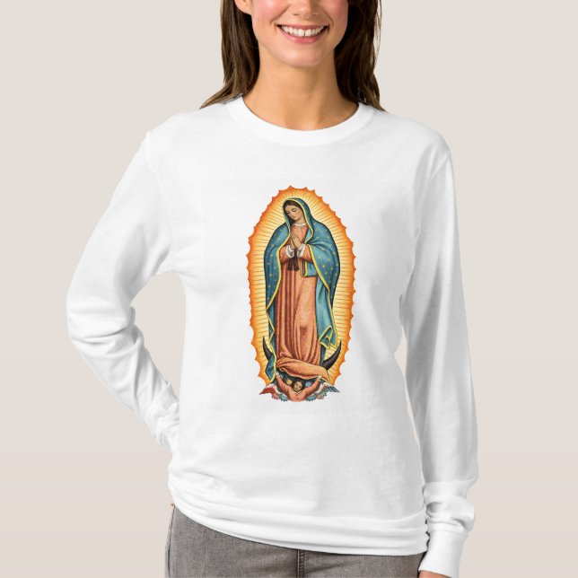 Virgin of Guadalupe Women's Long Sleeve Tee Shirt (Framsida)