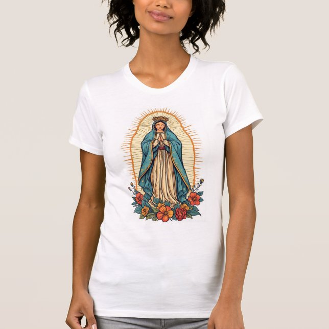 Virgin of Guadalupe Women's Tee Shirt (Framsida)