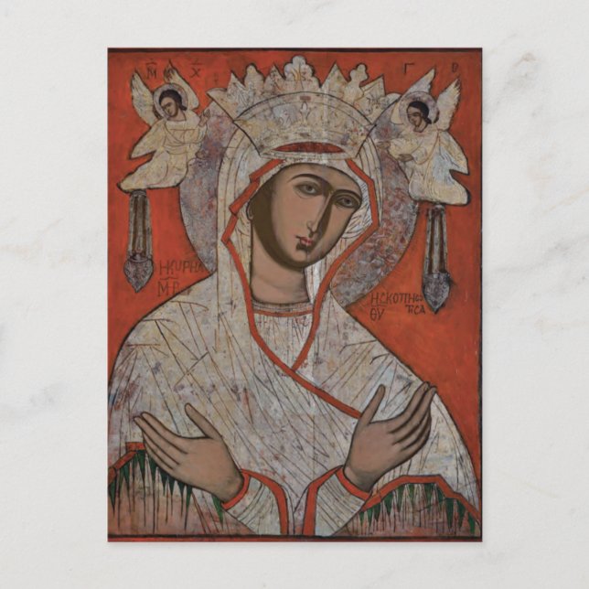 Virgin of Scopoitis ortodox Christian Icon Vykort (Framsida)