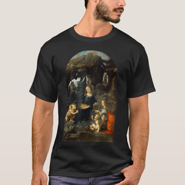 Virgin of the Rocks by Leonardo da Vinci  T Shirt (Framsida)