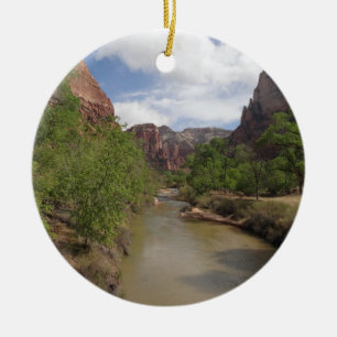 Virgin River i Vår vid Zion nationalpark Julgransprydnad Keramik