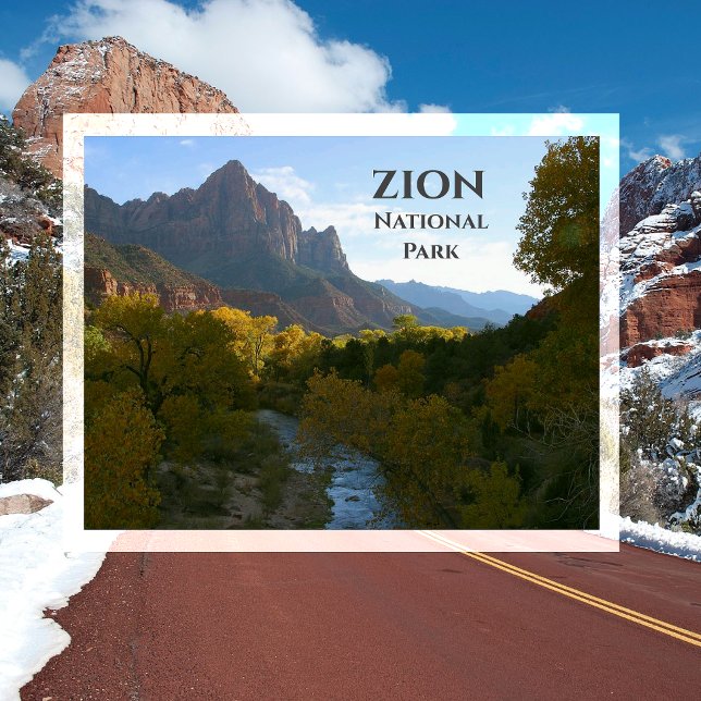 Virgin River, Watchman Peak Zion National Park Vykort (Skapare uppladdad)