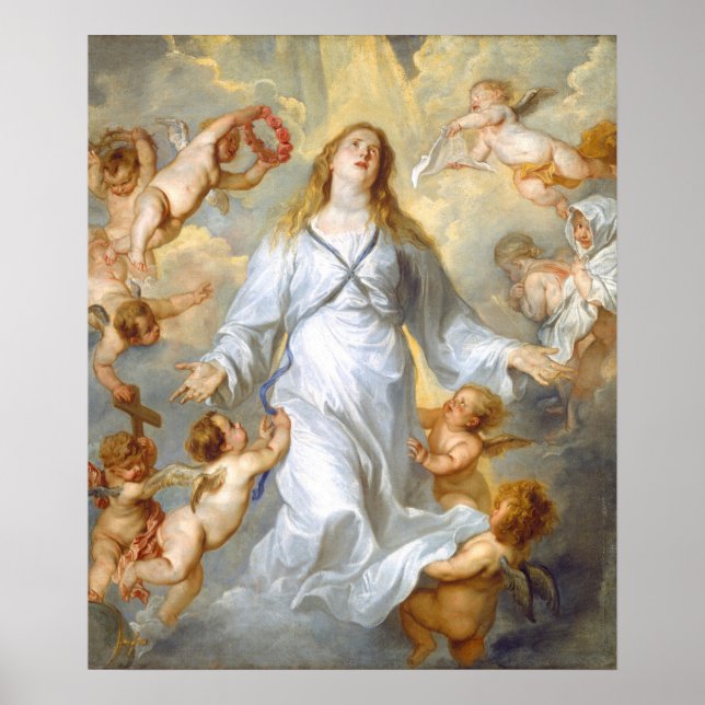 Virgin som Intercessor - Anthony van Dyck Fine Art Poster (Framsidan)
