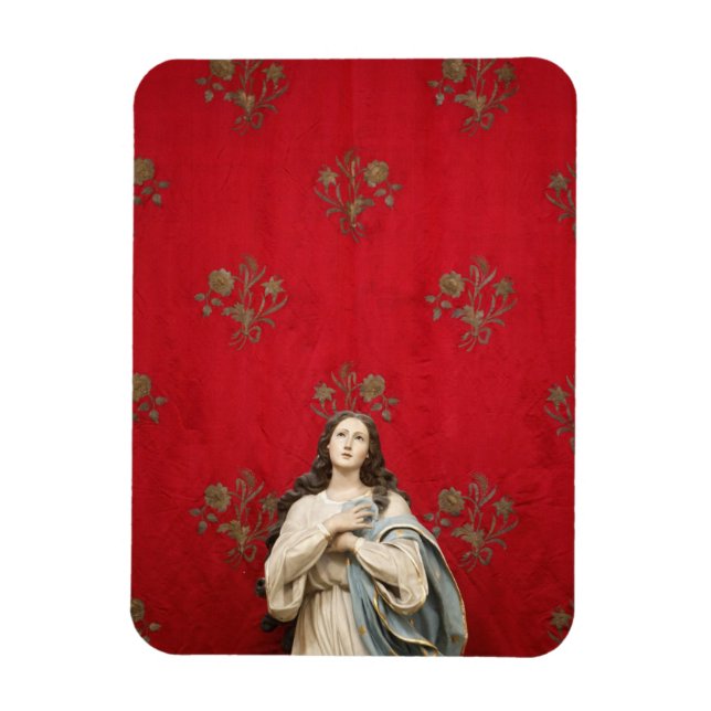 Virgin statue i en Spaccanapoli-kyrka, Neapel Magnet (Vertikal)